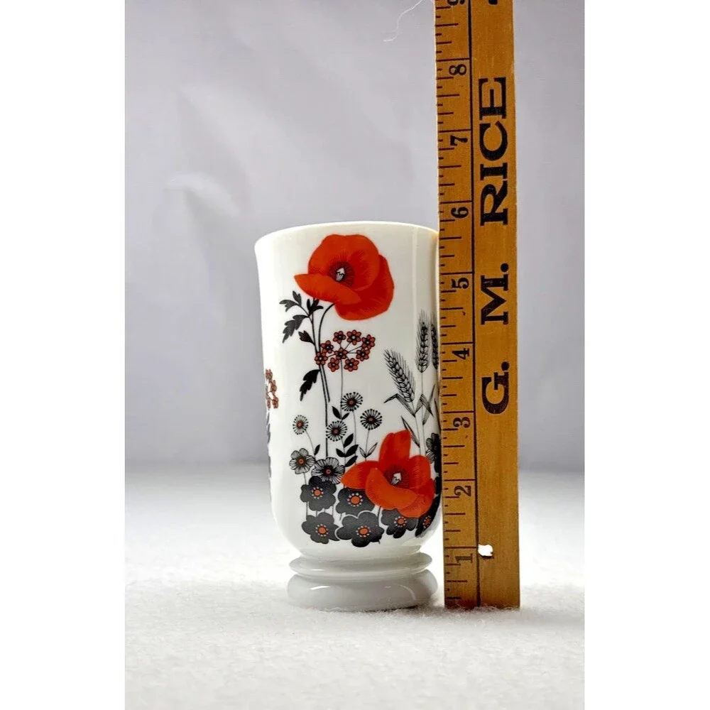 Poppy Flower Porcelain Vase 5.5
